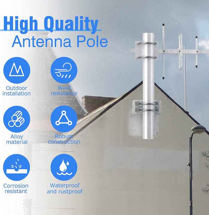 Kit staffa di montaggio per installazione antenna in acciaio inossidabile DYMACHINE con doppi bulloni a U 