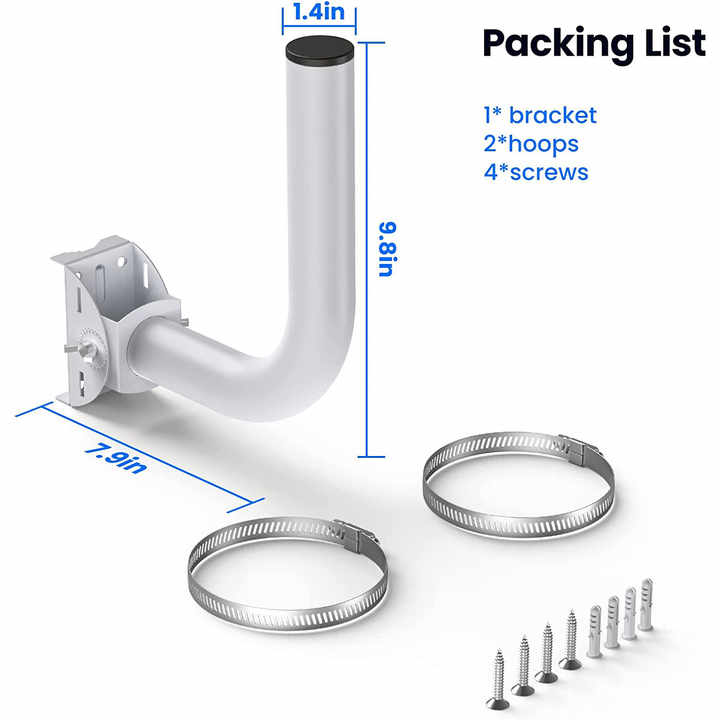 Staffe in acciaio per montaggio su palo wireless universale da esterno DYMACHINE e staffe in acciaio per montaggio su antenna