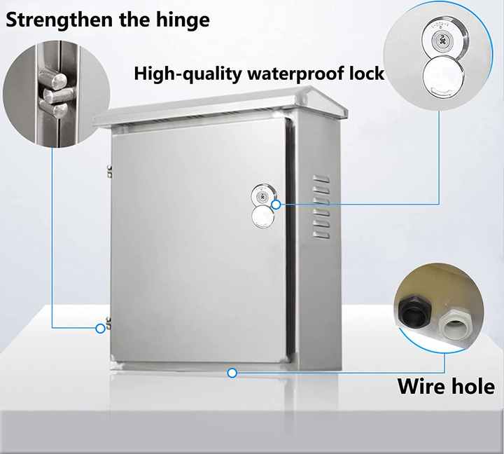 Armadio per scatole di progetto per scatola di recinzione elettrica resistente alle intemperie in acciaio inossidabile per esterni