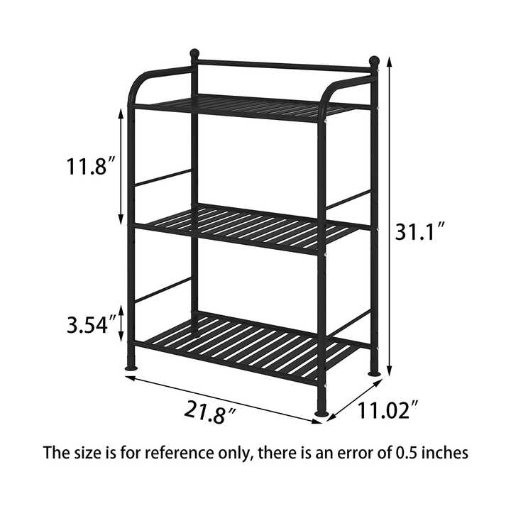 DYMACHINE Scaffale da bagno a 3/4/5 ripiani con scaffale aperto, scaffale angolare in metallo autoportante